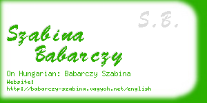 szabina babarczy business card